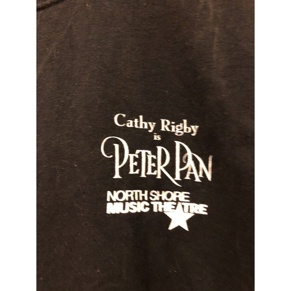 Vtg Cathy Rigby In Peter Pan Northshore Music Theatre Mens black T Shirt size XL
